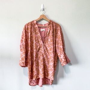 Anthropologie Floral Popover Blouse